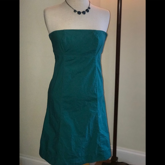 🌊 Ocean Blue Green A-Line  strapless Dress Gap - Picture 1 of 4